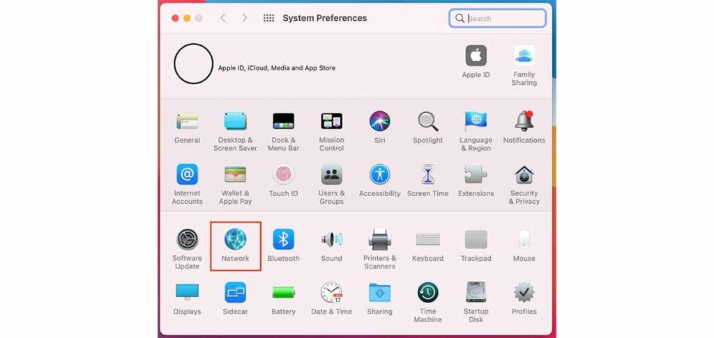 Network Settings window on a mac