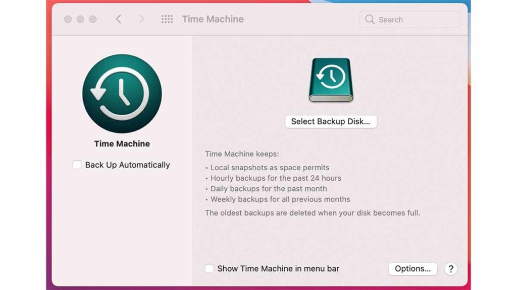 Time Machine on a Mac